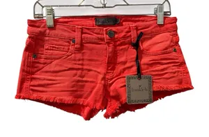 Franky B. NWT Low Rise Red/Pink Denim Jean Shorts Size 26 Cutoff Casual Summer thumbnail 1