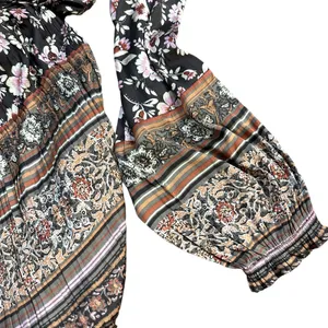 Anthropologie Current Air Alyce Brown Floral Mini Dress thumbnail 7