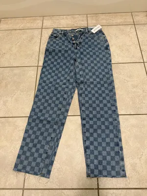 Pacsun Denim Checkered Jeans thumbnail 1