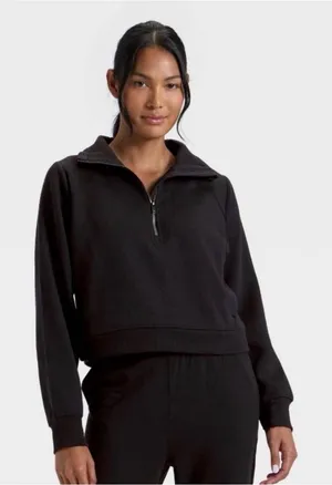🌺Nwt All In Motion Black Half Zip Sweatshirt Size 4x🌺 thumbnail 1