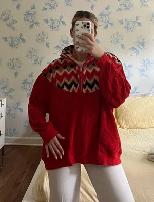 Aerie Red Half Zip Sweater thumbnail 3