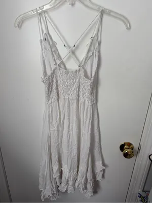 Free people Lace-Detail White Sundress with Crisscross Straps thumbnail 2