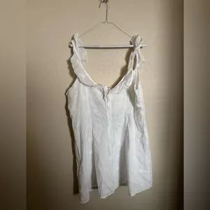 Princess Polly Besiana Eyelet Mini Dress Sz 14 Curve in White Flutter Straps NEW thumbnail 6