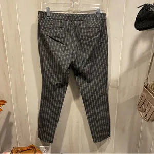 Cute charcoal gray windowpane stretchy ankle crop Banana Republic sloan pants thumbnail 7