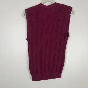 Vintage‎ Pendleton 100% Pure Wool Button Front Maroon Sweater Vest Size Medium thumbnail 7