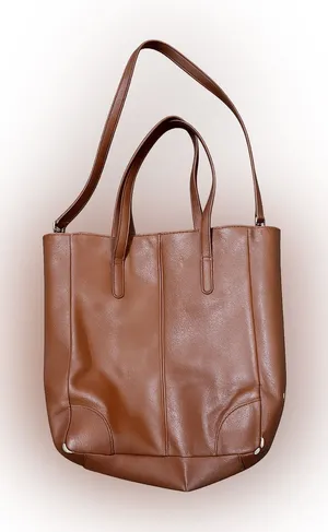 Banana Republic Brown Faux Leather Tote Shoulder Bag Large Carryall Handbag thumbnail 1