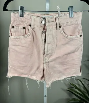 X293. Zara High-Rise Pink Denim Cutoff Shorts thumbnail 1