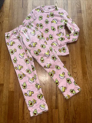 Women’s Pink Avocado Plush Pajama Set Medium NWOT thumbnail 1