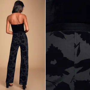 LULU's Sexy Chic Elegant Wedding Velvet Floral Sophisticated Jumpsuit Pantsuit thumbnail 4
