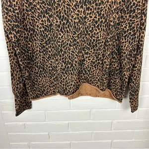 Garnet Hill Silk Cotton Animal Print Lightweight Knit Sweater Size S thumbnail 5