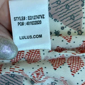Lulus Boho Geometric Print Tassel Tie-Strap Smocked Maxi Dress Multicolor Medium thumbnail 13