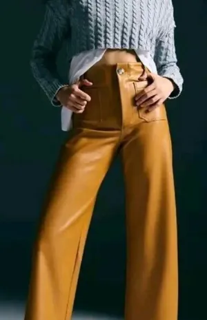 Maeve Women's Tan and Brown Trousers thumbnail 1
