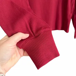 J. Crew Ribbed Puff Sleeve Crewneck Top Red Size Small NWT thumbnail 4