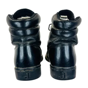 Justin Basics Black Leather Roper‎ Lace-Up Boots Women's 6B Work Western Vintage thumbnail 7