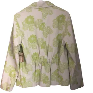 NWT Coldwater Creek Lime Floral Jacquard Blazer Jacket U21 thumbnail 2