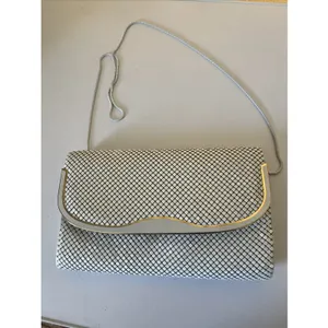 Vintage White and Gold Mesh Crossbody Clutch Purse Detachable Strap thumbnail 5