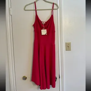 NWT See You Monday Hot Pink Cowl Neck Spaghetti Strap Dress Size XL thumbnail 2