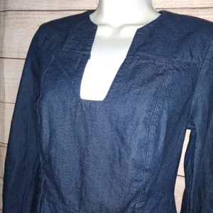 FREE People Denim Long Sleeve Dress Defect‎ thumbnail 3