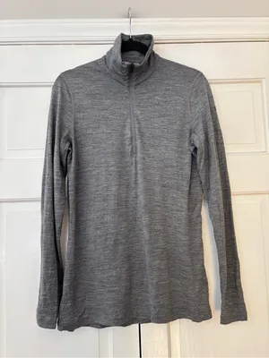 Icebreaker Women's 200 Oasis Long Sleeve Gray Half-Zip Merino Wool Sweater Large thumbnail 5
