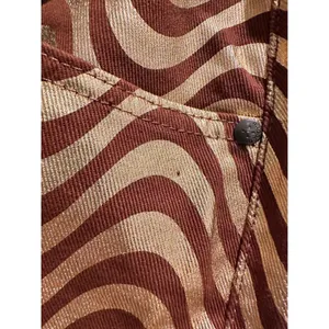 The Ragged Priest Metallic Gold Brown Wavy Swirl Straight Leg Jeans‎ Womens 24 thumbnail 8