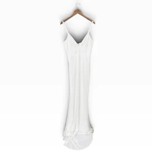 Lulus Stunning Vow White Beaded Sequin Maxi Dress size Large thumbnail 3