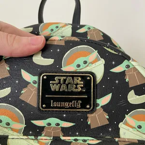 NWOT‎ Loungefly Disney Parks Mandalorian Baby Yoda Grogu mini backpack bag thumbnail 9