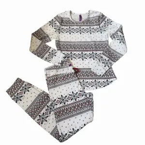 Adore Me Pajama Set Small White Isle Snowflake Waffle Knit Thermal 2pc | 67-19 thumbnail 1