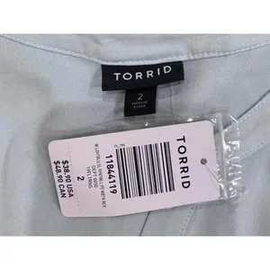 Torrid Light Blue Twill Button Back Sleeveless Tank Plus Size 2X thumbnail 7