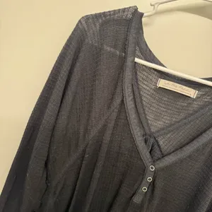 Free People We The Free Black Flowy Thermal Long Sleeve Top thumbnail 2