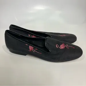 Zalo Anthropologie black pink flamingo flats women’s size 9 artistic indie‎ thumbnail 3