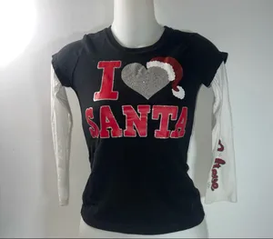 Glitter Christmas Tee Black Size XXS thumbnail 1