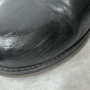 Steve Madden Temmpt Black Leather Mid Rise Boots 8M moto back zipper thumbnail 10