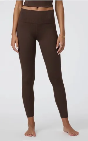Vuori Brand New Women’s Inversion Ribbed Legging In Java Medium thumbnail 1