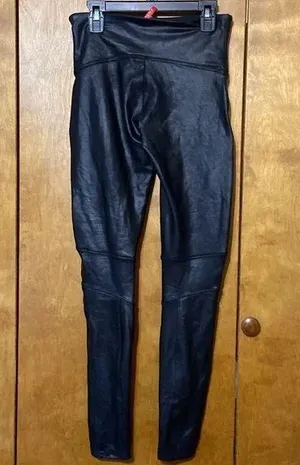 Spanx faux leather moto leggings. Medium thumbnail 4