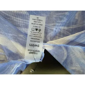 Naked Wardrobe Blue Marble Sheer Mesh Swim Cover-Up Dress Medium NWT thumbnail 3
