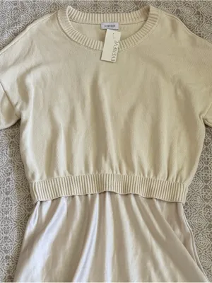 Evereve Wendy Two-Fer Dress In Champagne thumbnail 2