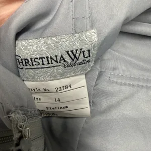 Christina Wu Light Gray Strapless Maxi Gown thumbnail 5