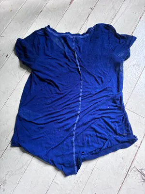 Abercrombie & Fitch Navy Blue Pocket Front V-Neck Short Sleeve Top Size X Small thumbnail 5