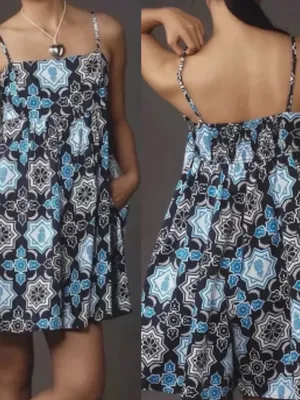 Hutch Anthropologie Fruit Romper in Navy & Blue thumbnail 2