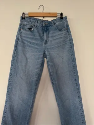 American Eagle  super High -rise Ankle Straight Blue Jeans EUC thumbnail 2