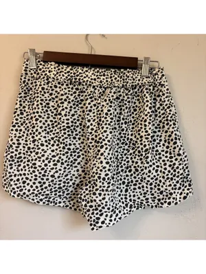 Aerie Cream & Black Dalmatian Print Lightweight Elastic Waist Shorts Size XS thumbnail 3