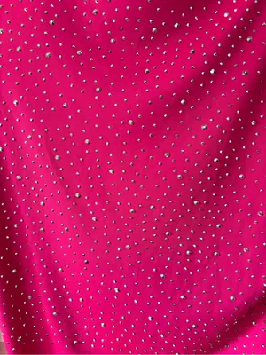 Hot Pink Long Sleeve Rhinestone One-Piece thumbnail 3