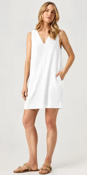 NWT Splendid Collection Dawson Linen Mini White Dress S thumbnail 1
