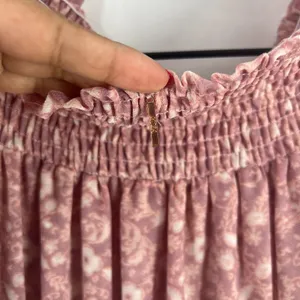 Misa Los Angeles Tiered A Line Mini Dress Womens Small Dusty Rose Floral Smocked thumbnail 7