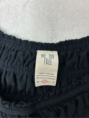 We The Free Black Coconut tree Smocked Off-Shoulder Tunic Top Size S thumbnail 6