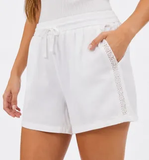 Marissa Olivia Women Linen Blend Shorts White XL Drawstring Casual Resort thumbnail 1