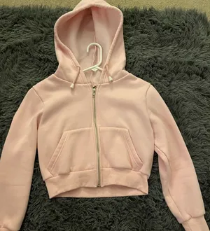cropped pink zip up size small thumbnail 1