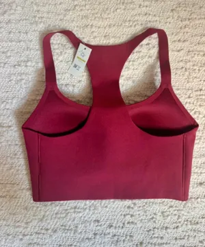 NWT OFFLINE by Aerie Real Me Racerback Sports Bra Tank Size XS Burgundy thumbnail 2