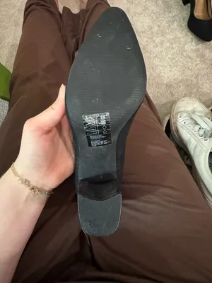 H&M Black Suede Block Heel Pumps thumbnail 4