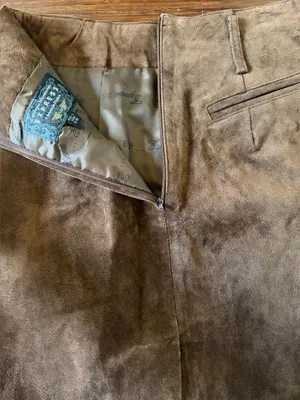 Y2K Express Women's Brown 100% Suede Leather Skirt size Medium Midi pocket Zip thumbnail 4